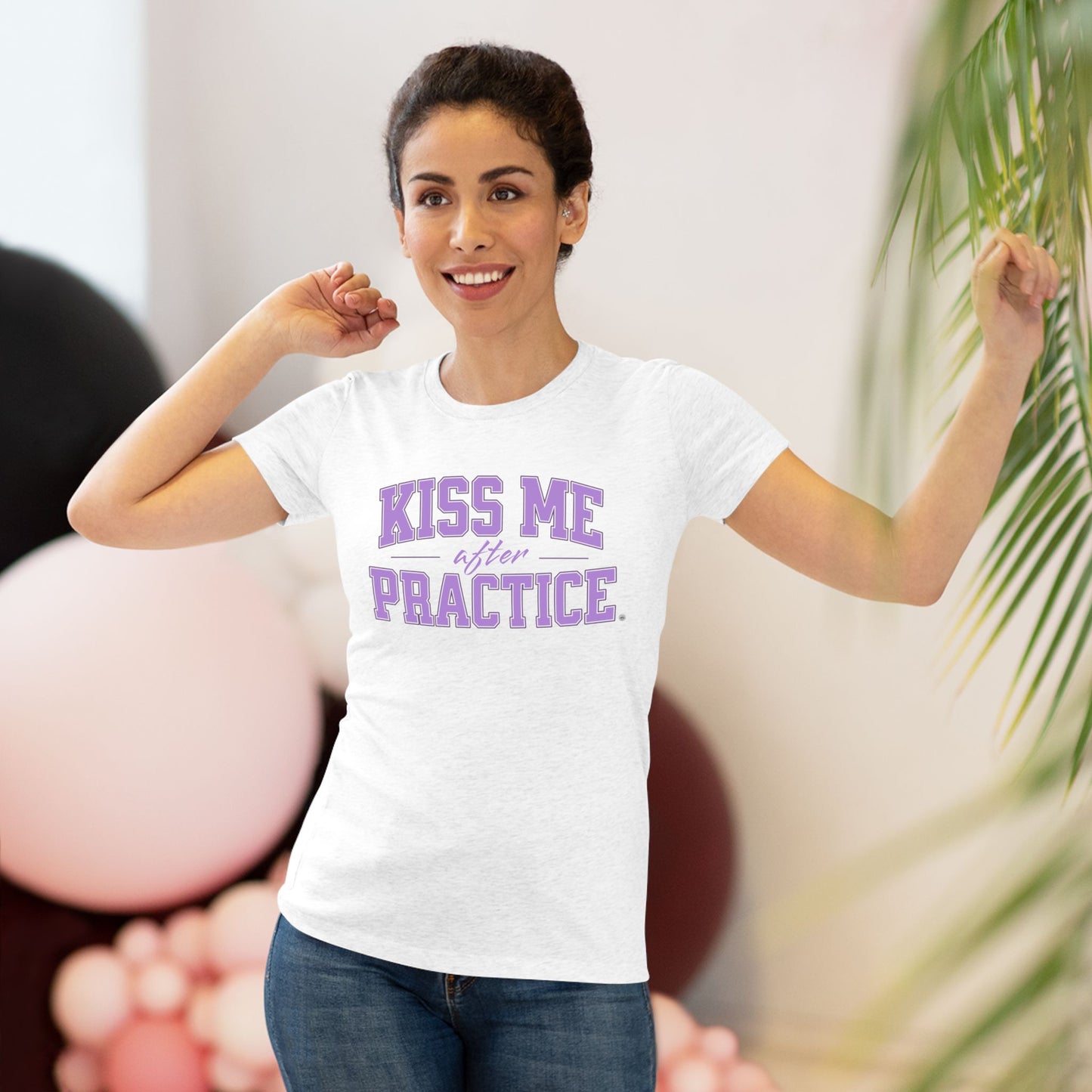 Kiss Me After Practice - Lilac Text - Tri-blend Tee