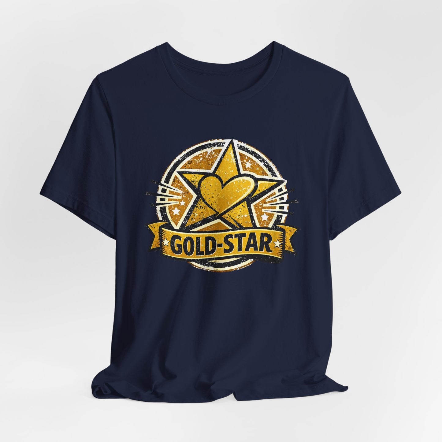 Gold-Star Graphic Tee – Bold Athletic Statement Shirt