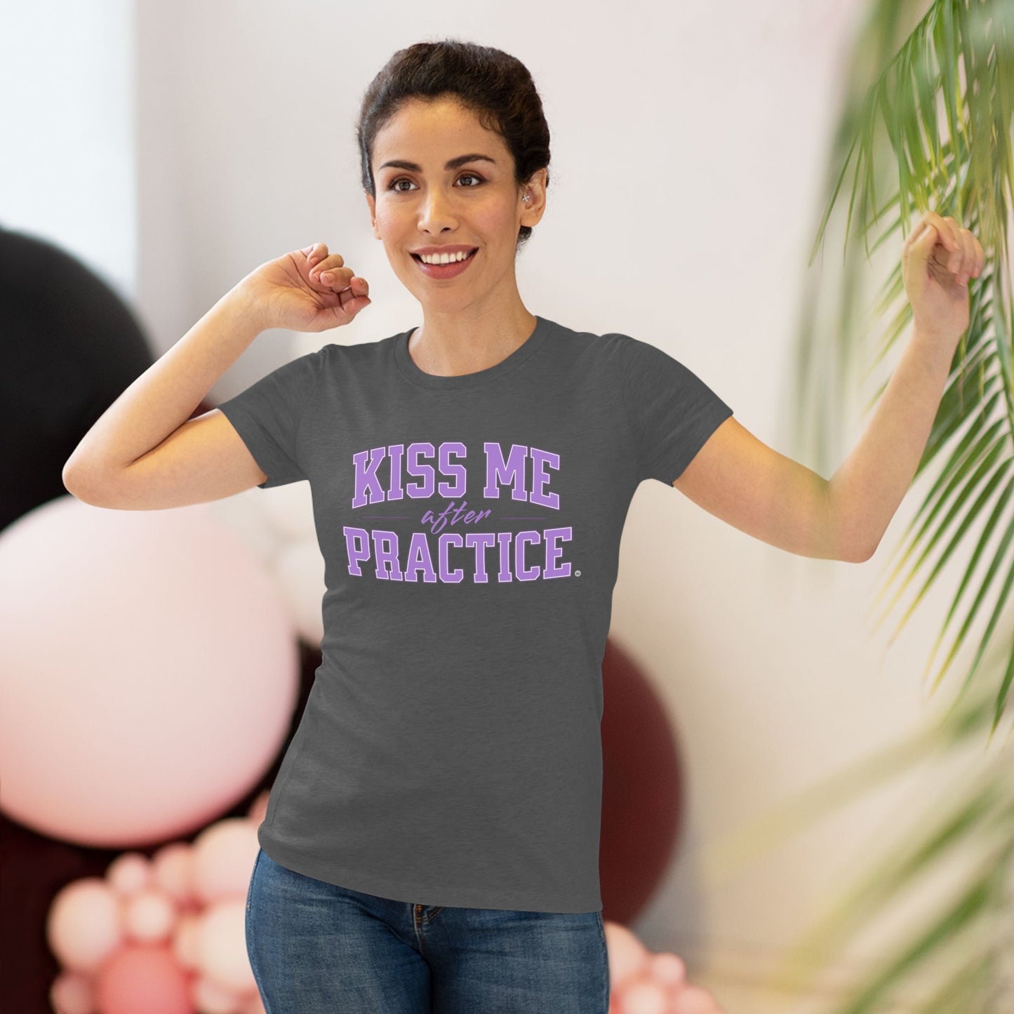 Kiss Me After Practice - Lilac Text - Tri-blend Tee