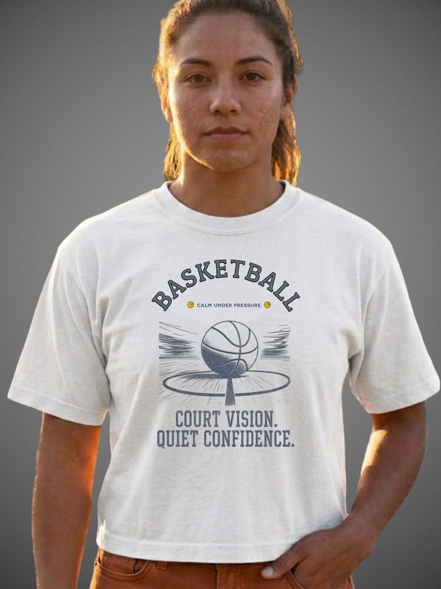 Court Vision Quiet Confidence Basketball Boxy Crop Tee
