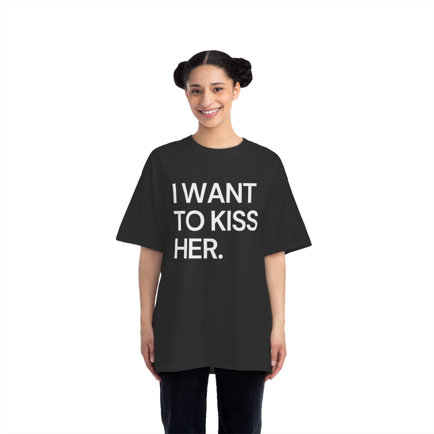 Short-Sleeve T-Shirt I WANT TO KISS HER Beefy-T® Design