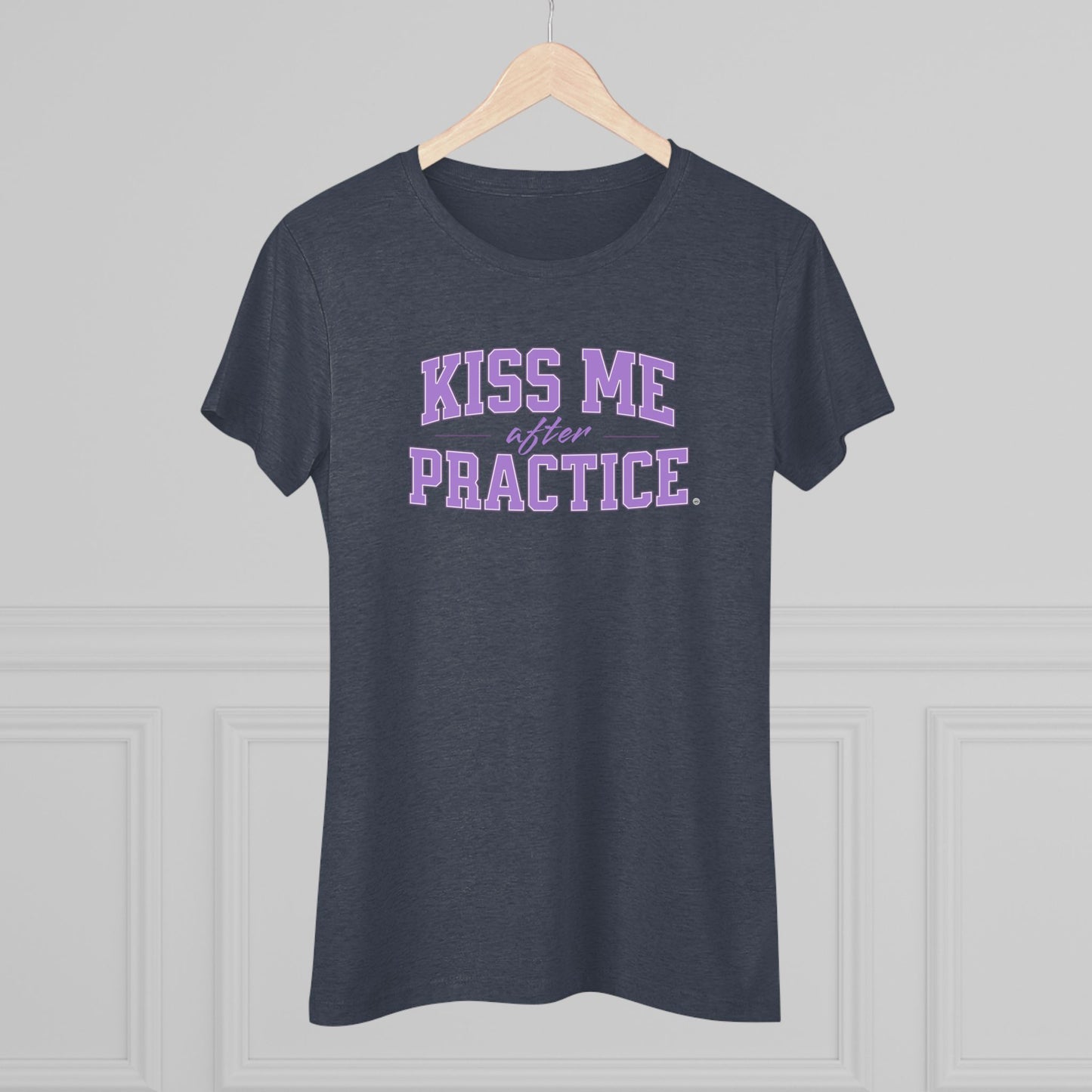 Kiss Me After Practice - Lilac Text - Tri-blend Tee