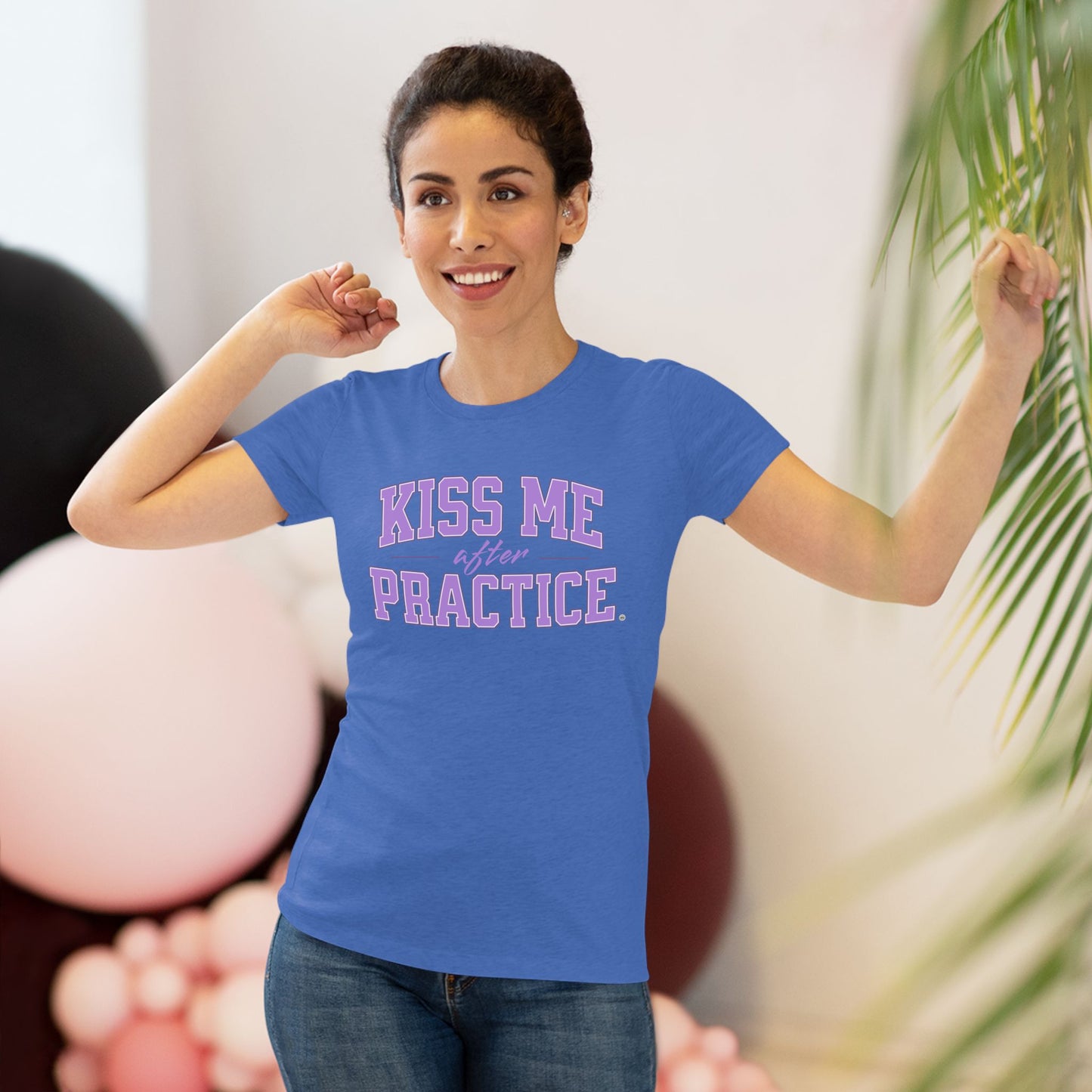 Kiss Me After Practice - Lilac Text - Tri-blend Tee