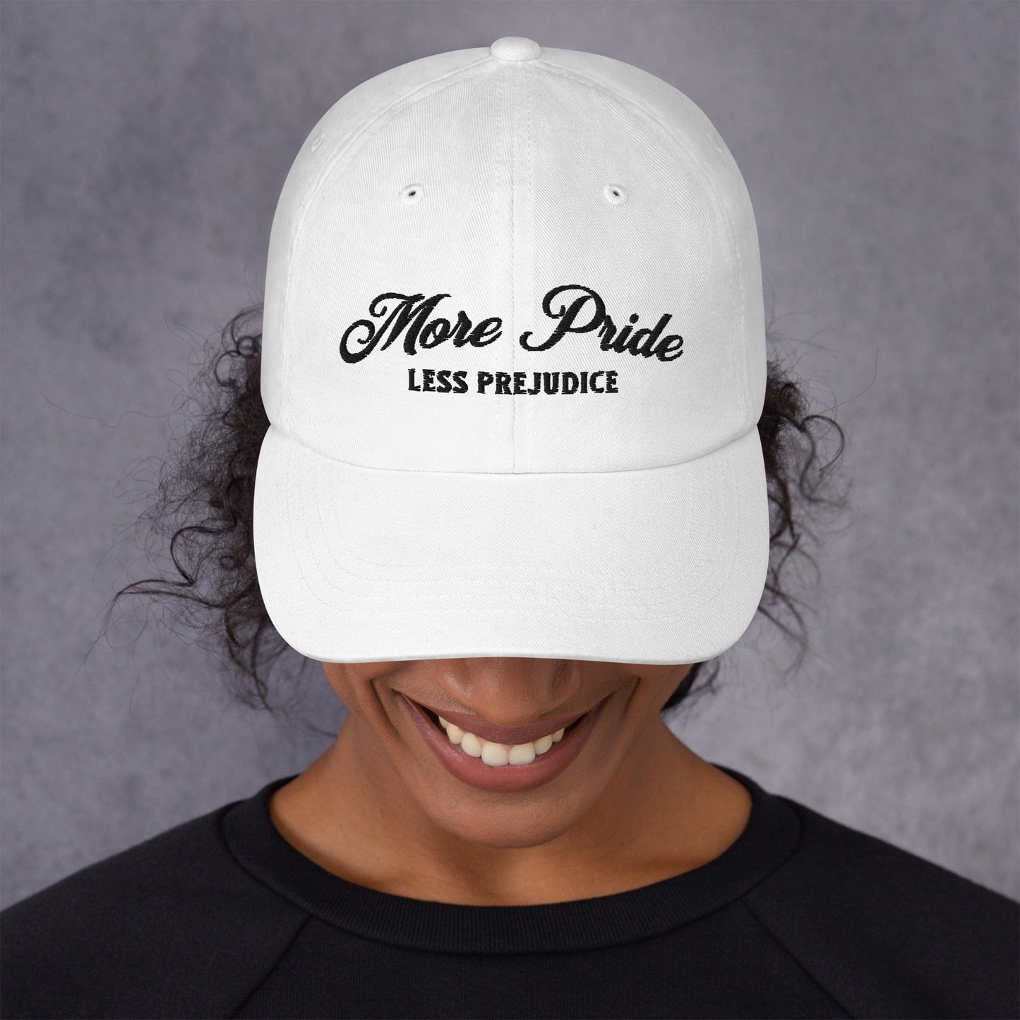 Hat "More Pride Less Prejudice" Cotton Embroidered hat White