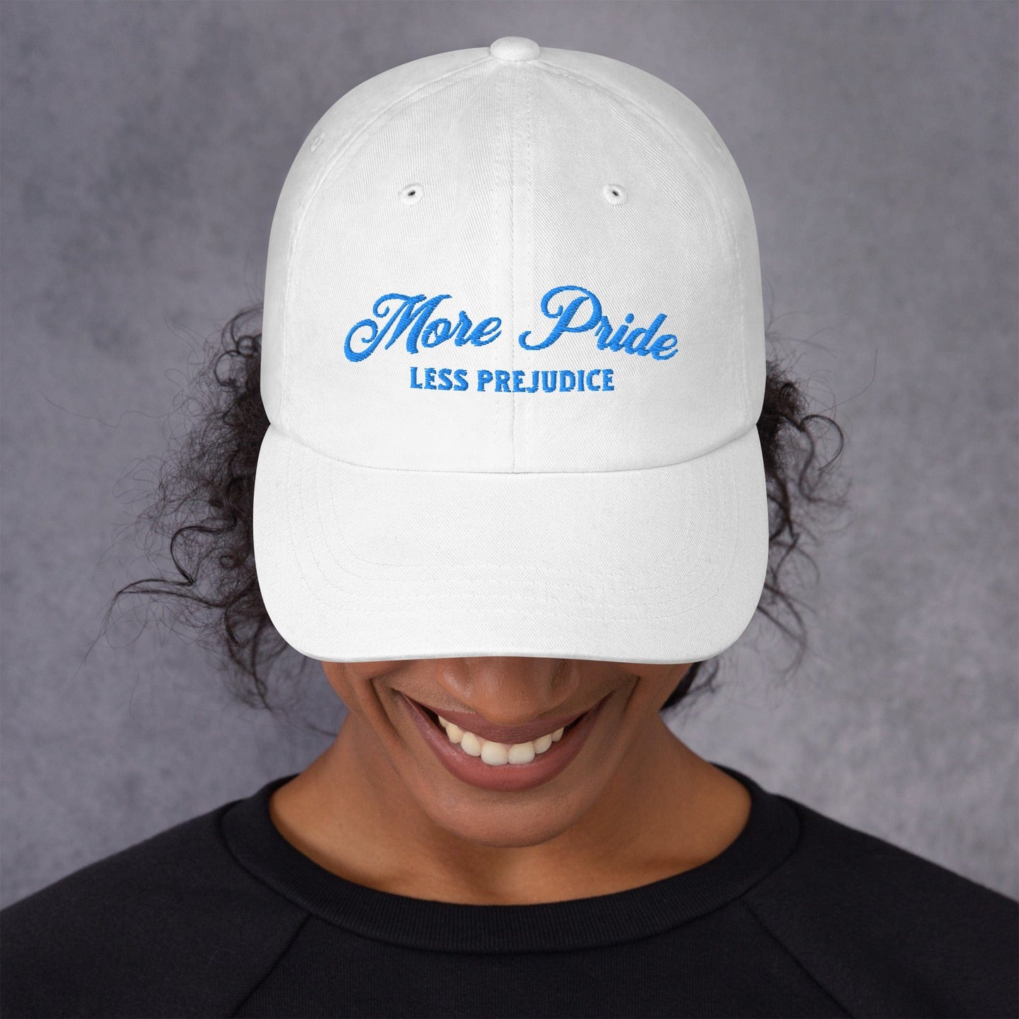 Hat "More Pride Less Prejudice" Embroidered Cotton Twill hat White