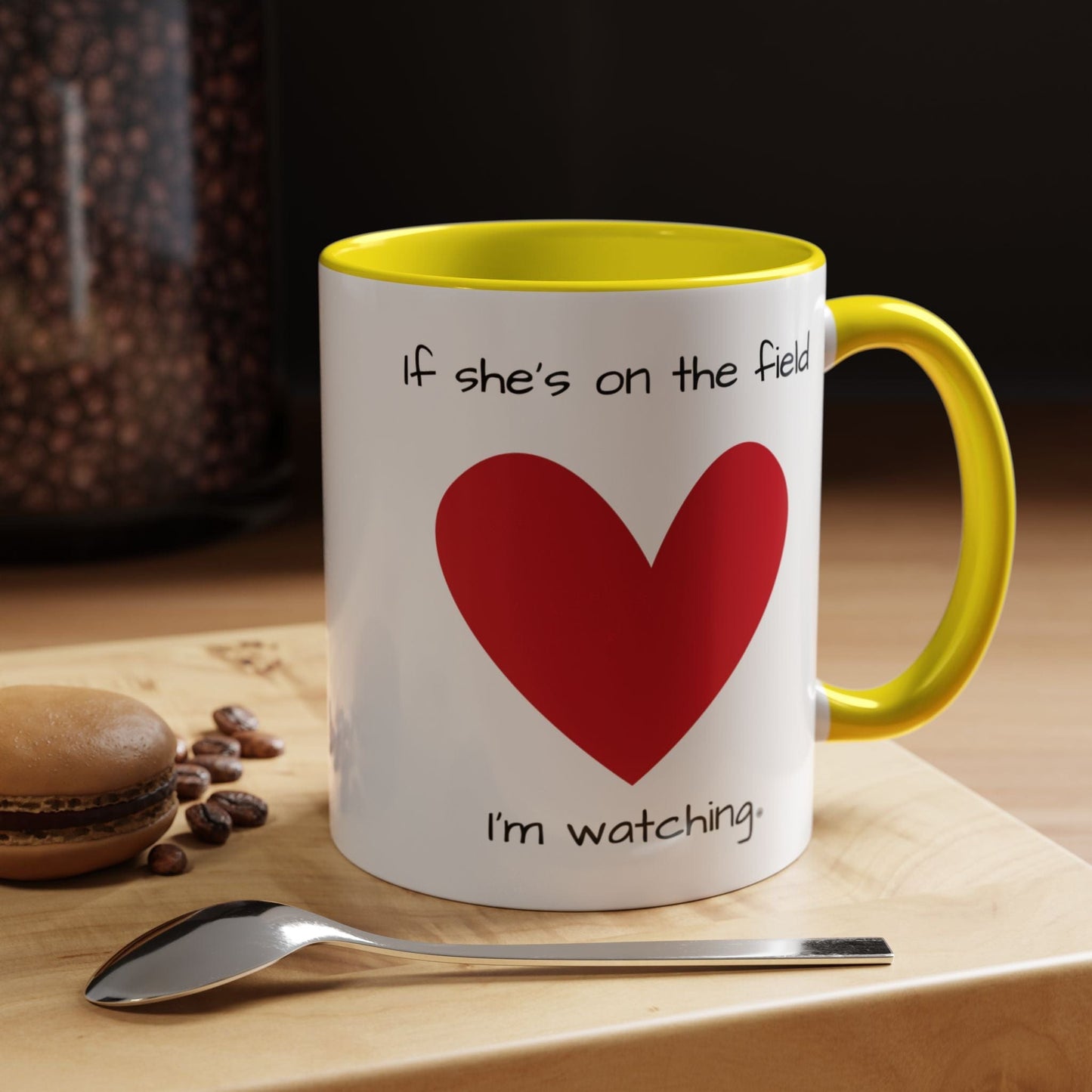 Mug Mug - 'If she's on the field, I'm Watching' Coffee Mug (11, 15oz)