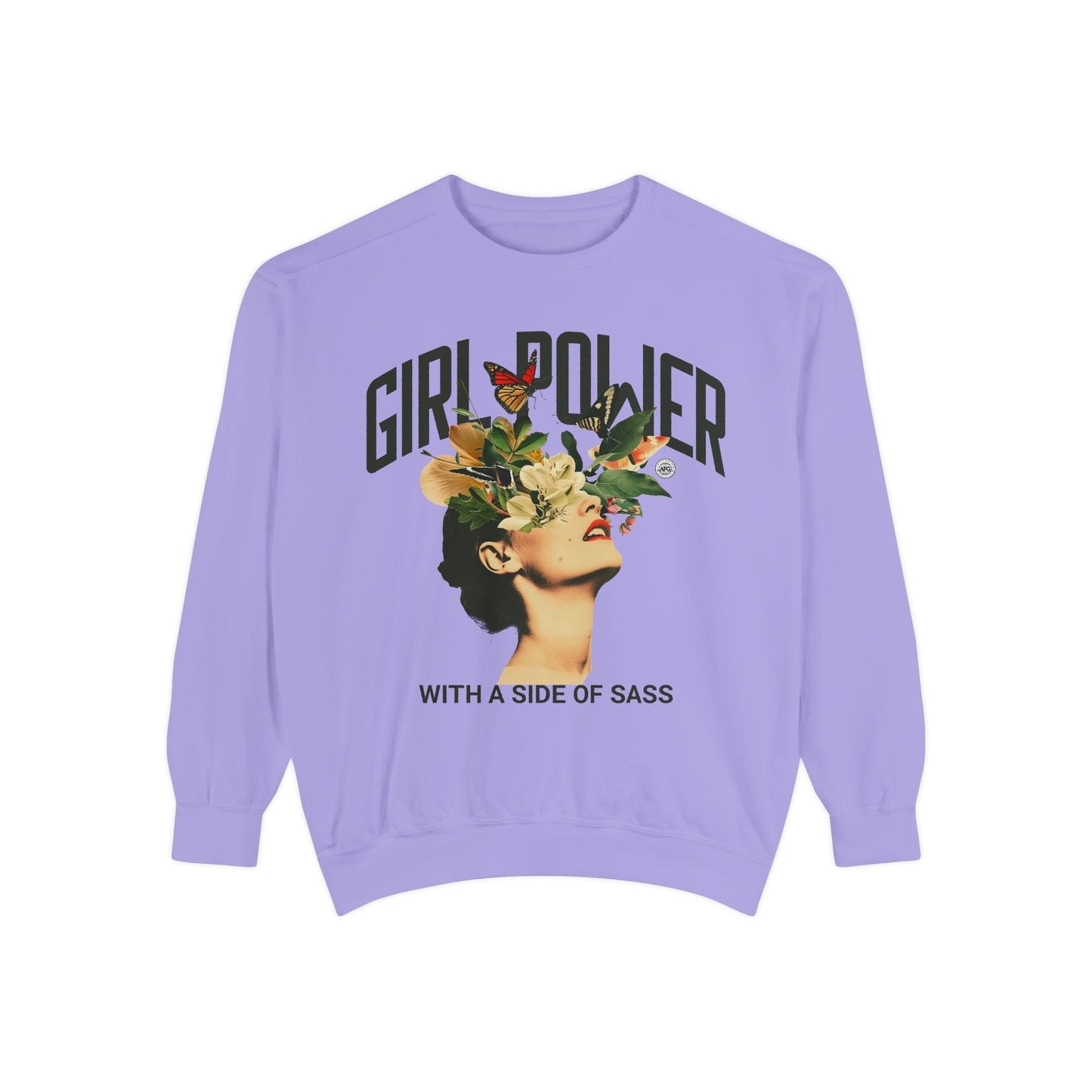 Sweatshirt Garment-Dyed Sweatshirt - Girlpower with a Side of Sass Violet / S