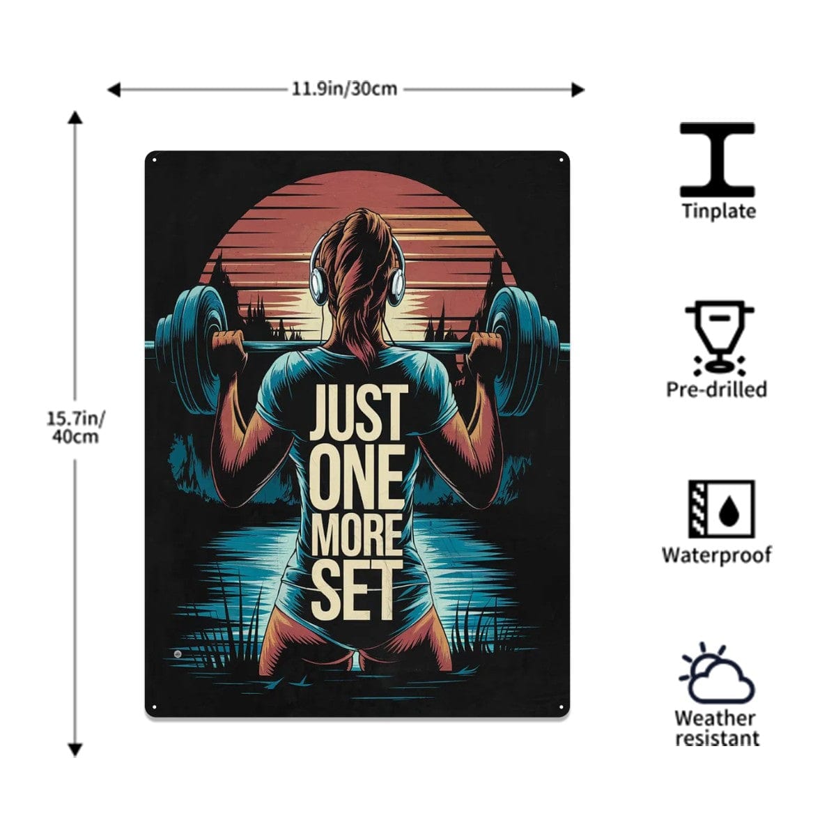 Wall Coverings Metal Sign Decor (12"x16") Athletic Tin Sign 12"x16"