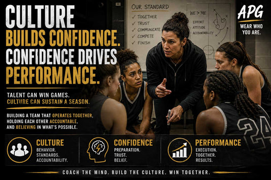 Coach addressing athletes on building team culture, confidence, and accountability in sport