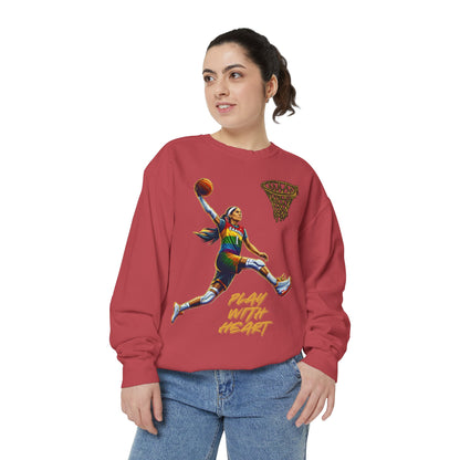 Play With Heart Basketball Crewneck Sweatshirt | Pride Athlete Graphic