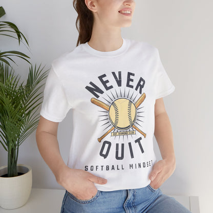 Never Quit Softball Mindset Graphic Tee