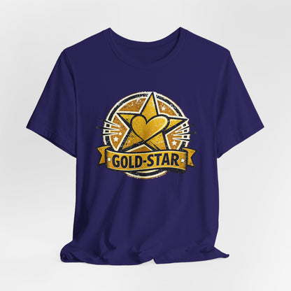Gold-Star Graphic Tee – Bold Athletic Statement Shirt