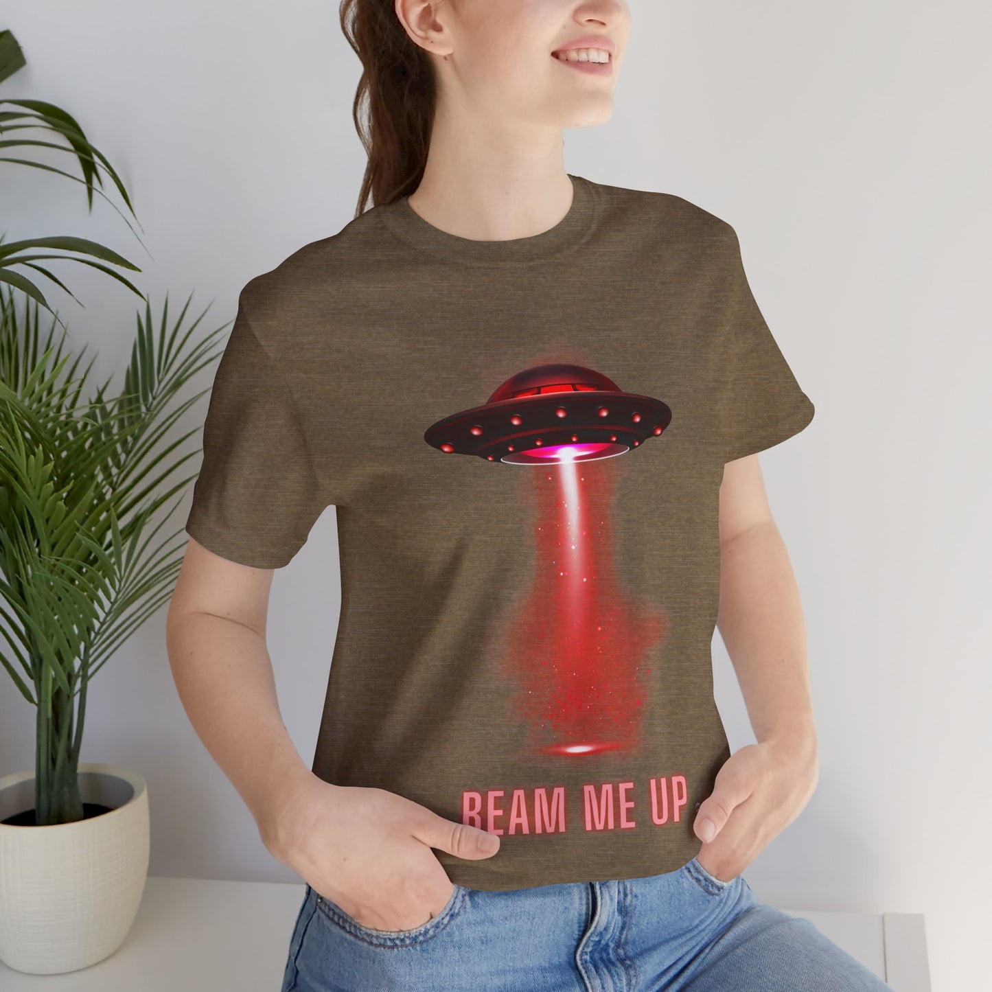 Beam Me UP Spaceship Tee - Unisex Jersey Short Sleeve