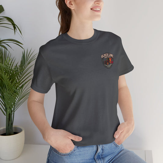 Block Line Society Roller Derby League Tee | Left Chest Crest Shirt