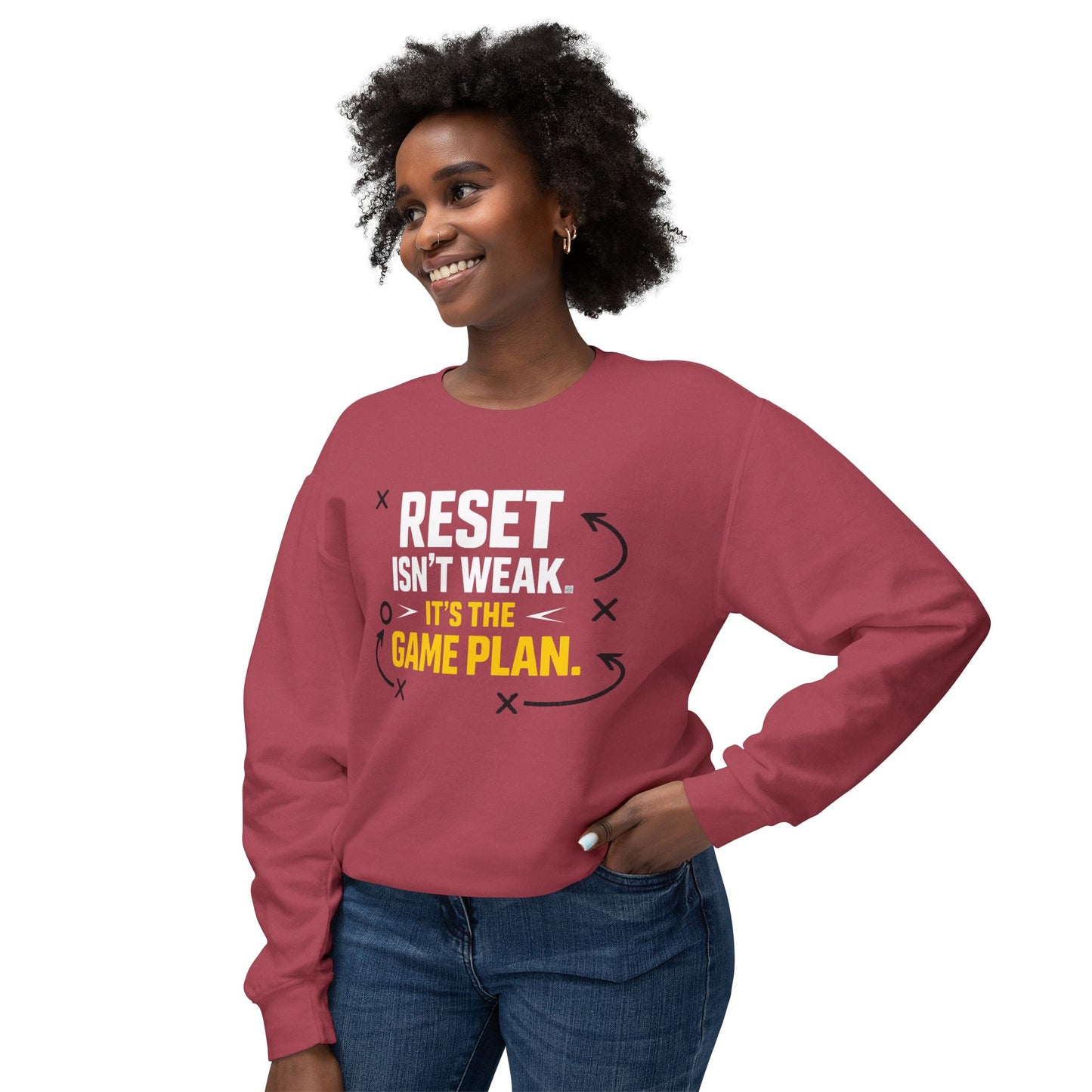 Reset Isn't Weak It's The Game Plan Sweatshirt — Athletic Crewneck
