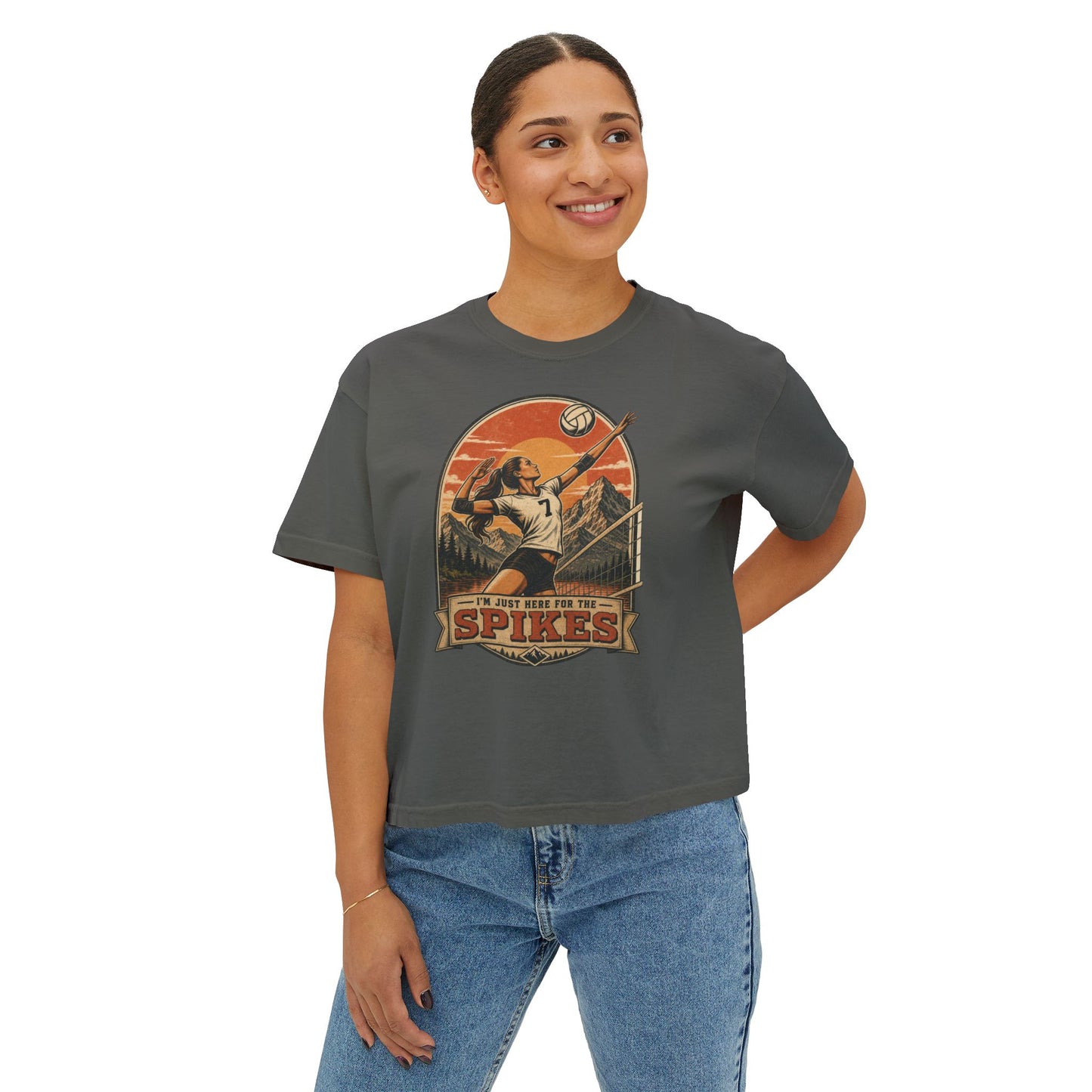 I'm Just Here for the Spikes. Boxy Tee