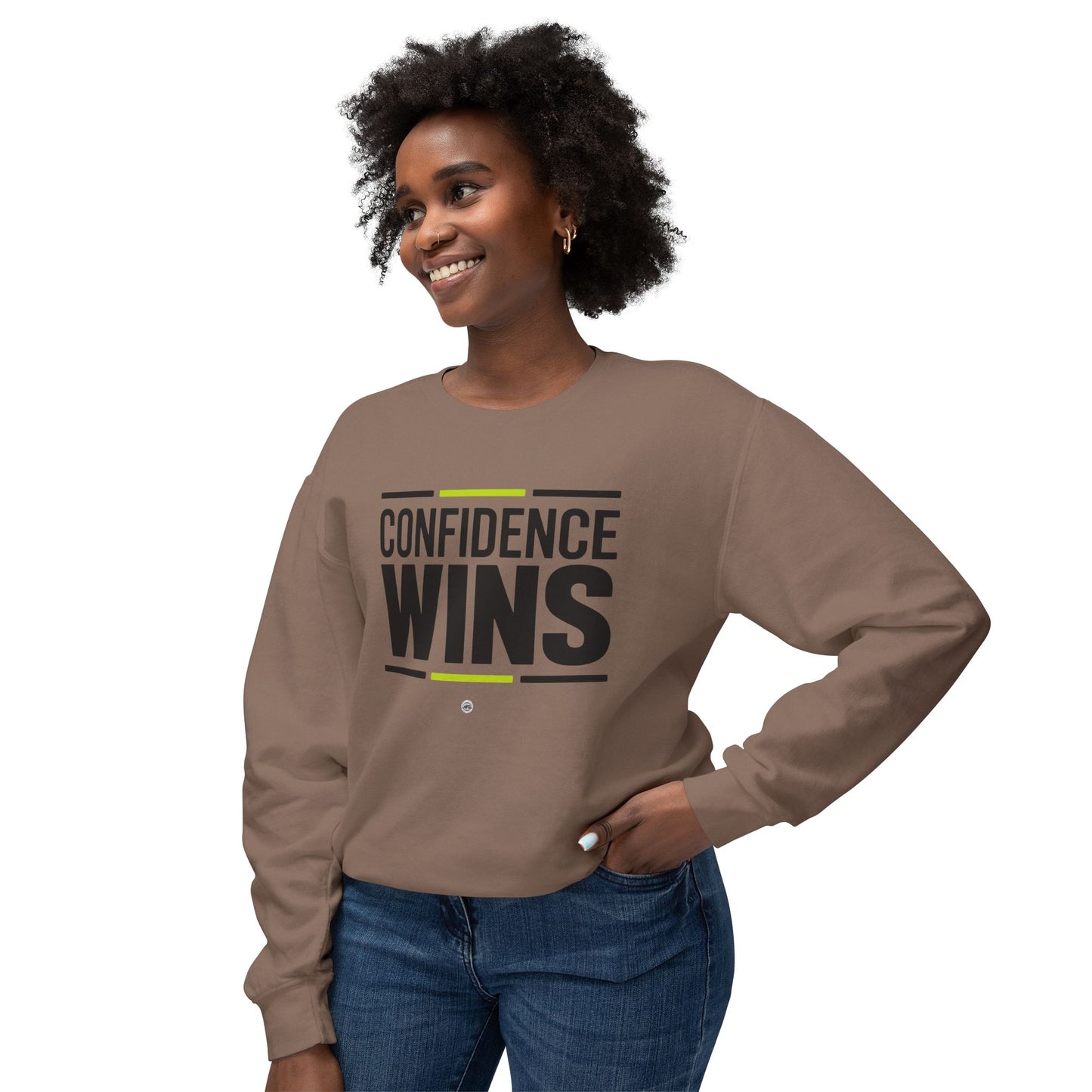 Confidence Wins Sweatshirt | Unisex Lightweight Crewneck |