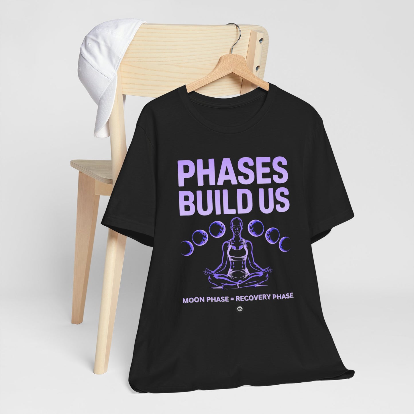 Moon Phases Recovery Tee - Purple Text
