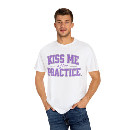 Unisex Tomboy T-shirt - 'Kiss Me after Practice' - Lavender Text