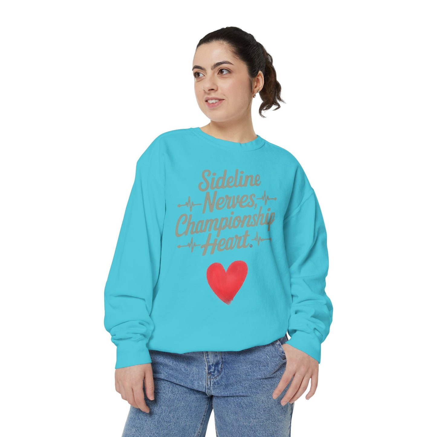 Sideline Nerves Championship Heart - Heavyweight Crewneck
