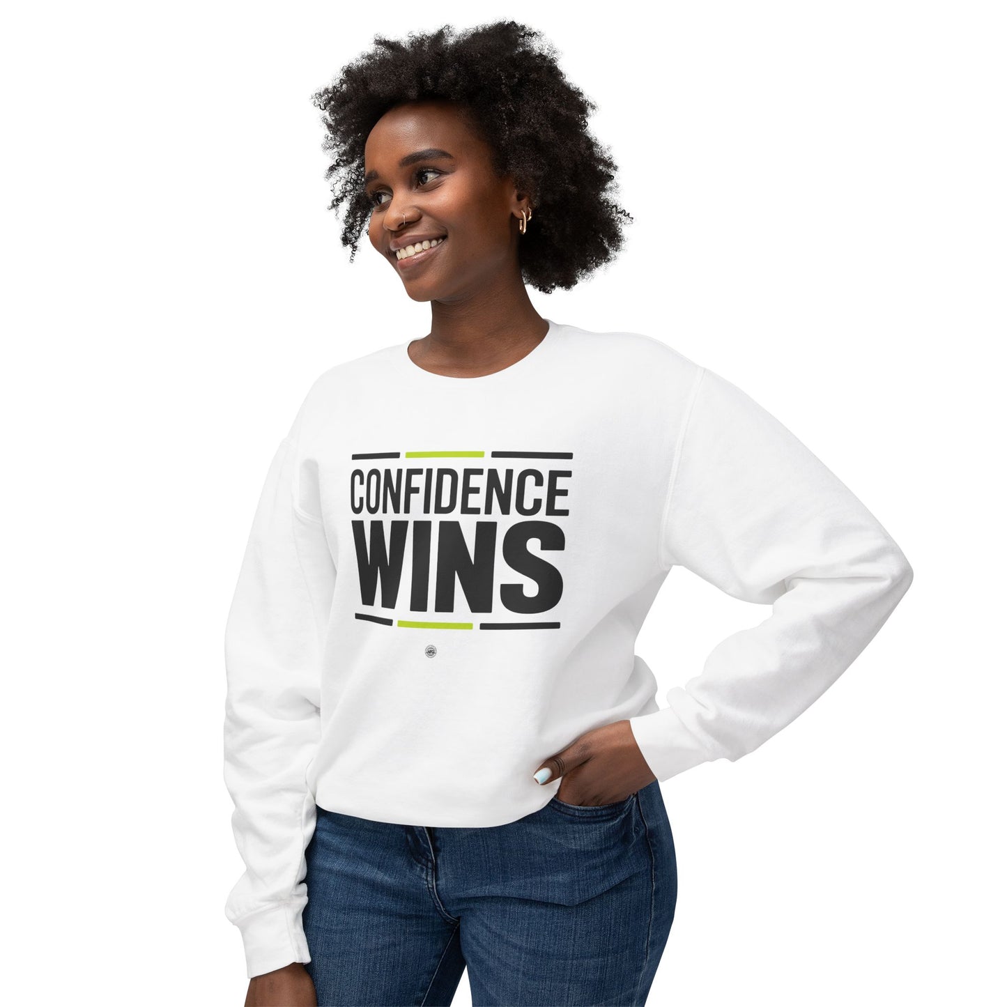 Confidence Wins Sweatshirt | Unisex Lightweight Crewneck |
