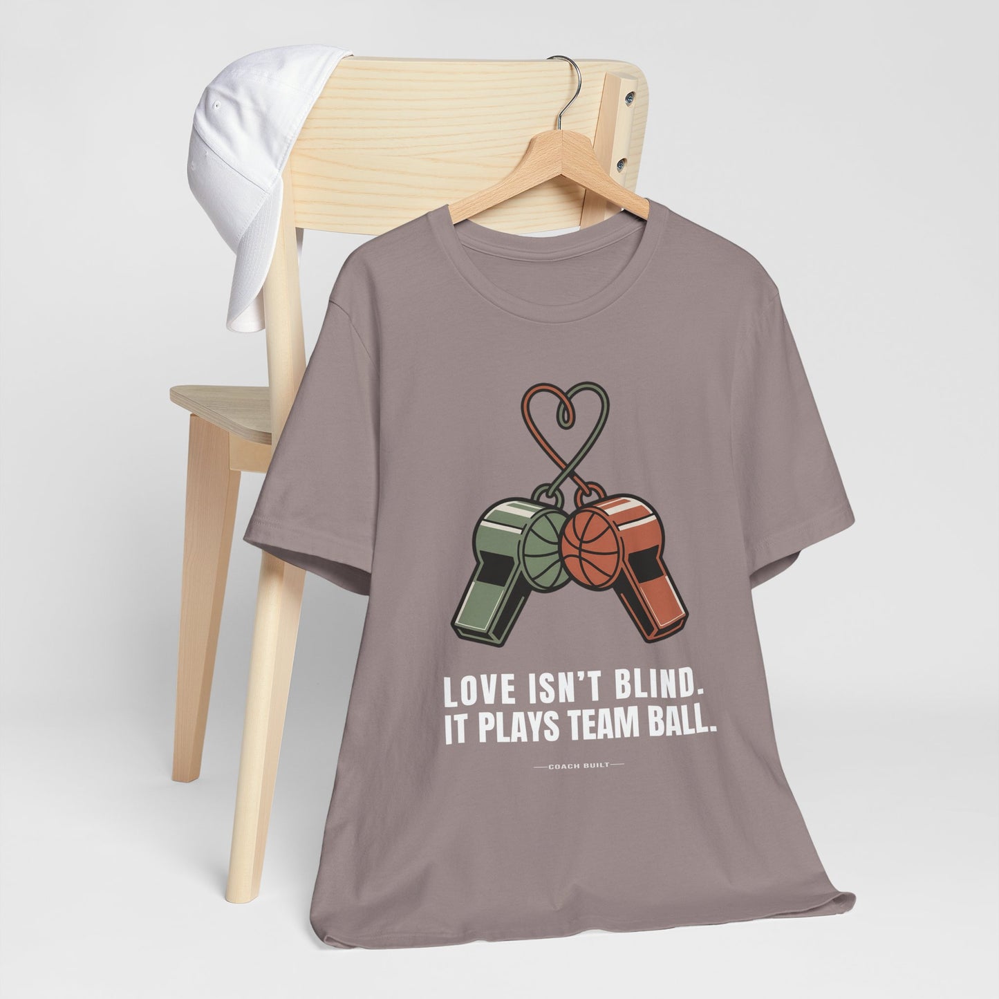 Love Isn’t Blind (white text) — It Plays Team Ball Tee