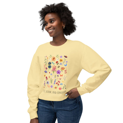 Rise, Bloom & Conquer — Lightweight 100% Cotton Crewneck