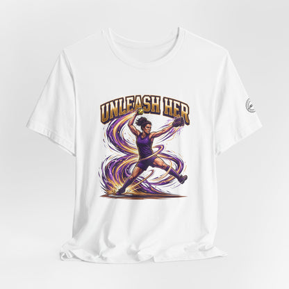 Unleash Her Softball Pitcher Graphic Tee