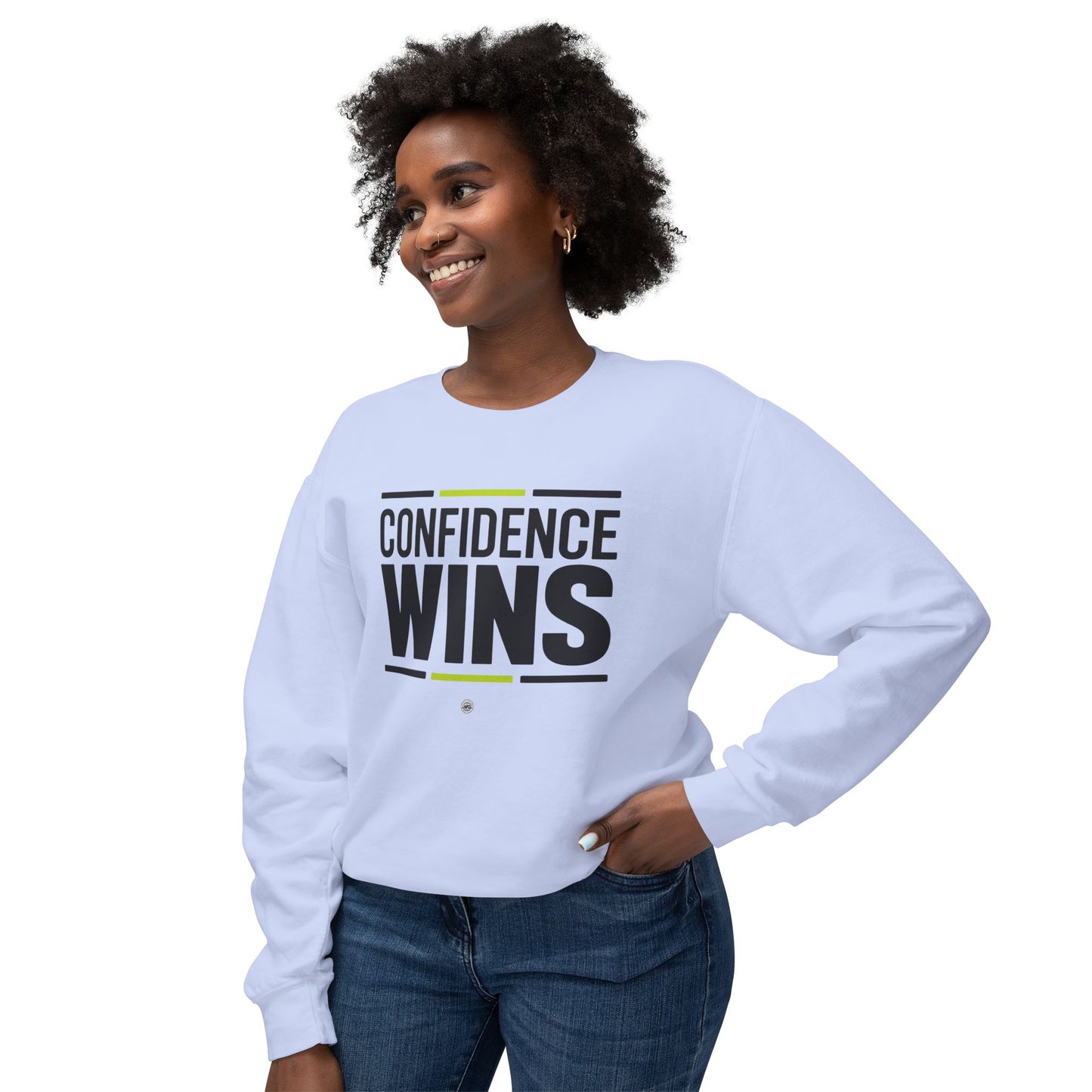 Confidence Wins Sweatshirt | Unisex Lightweight Crewneck |