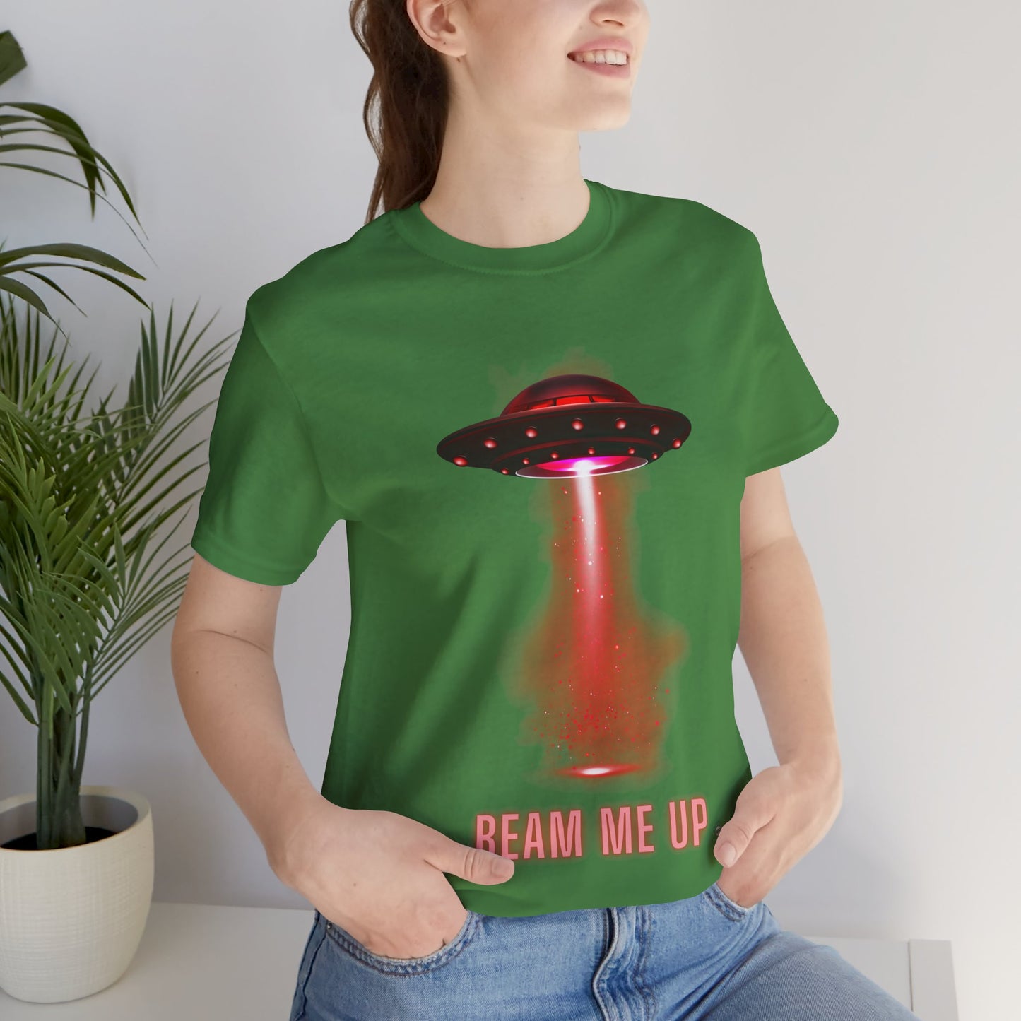 Beam Me UP Spaceship Tee - Unisex Jersey Short Sleeve