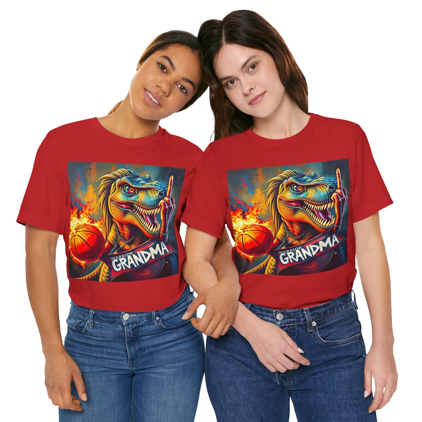 Dinosaur T-Shirt - Warrior Grandma with Basketball Design