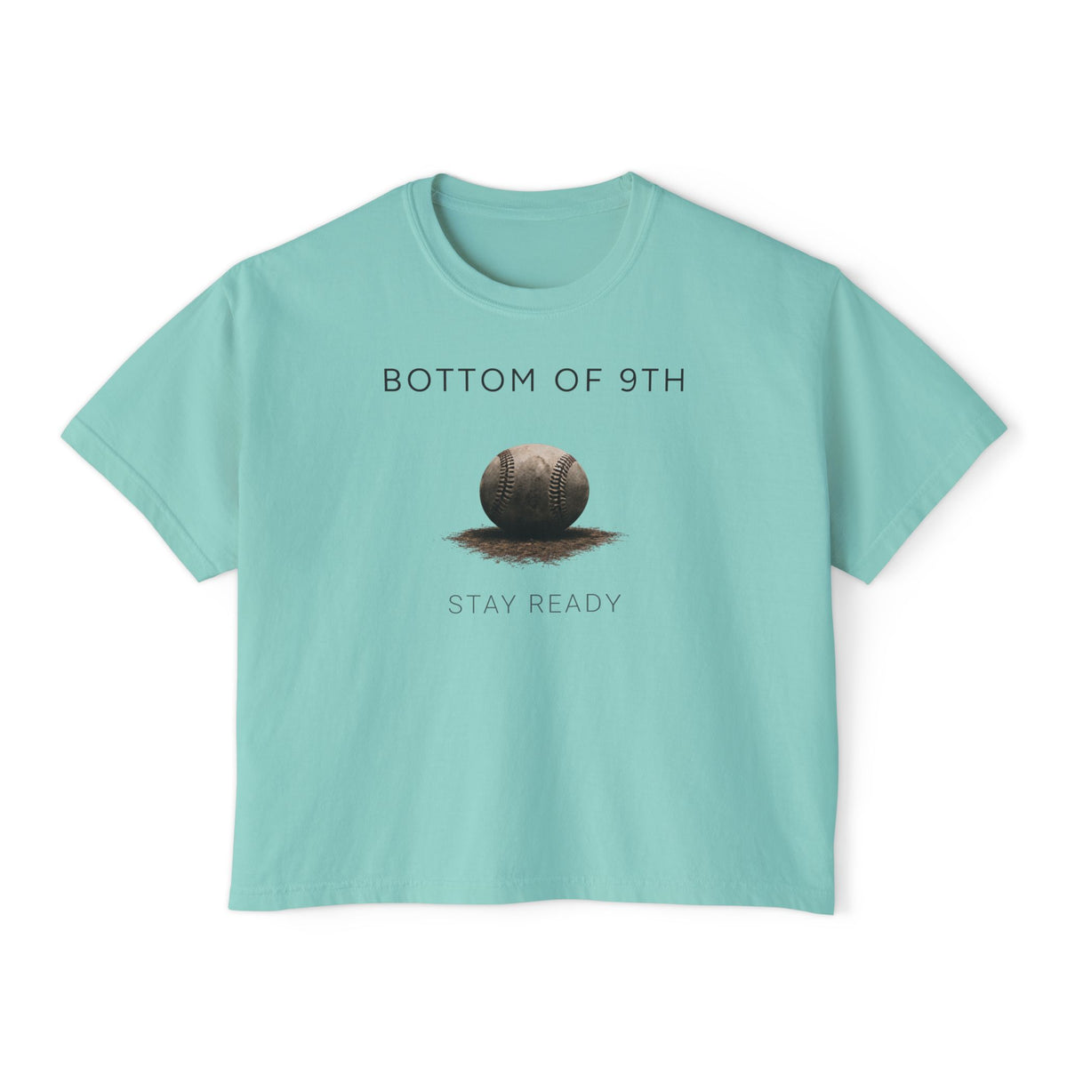 Bottom of 9th Baseball Boxy Tee – Stay Ready