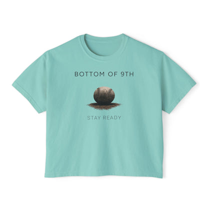Bottom of 9th Baseball Boxy Tee – Stay Ready