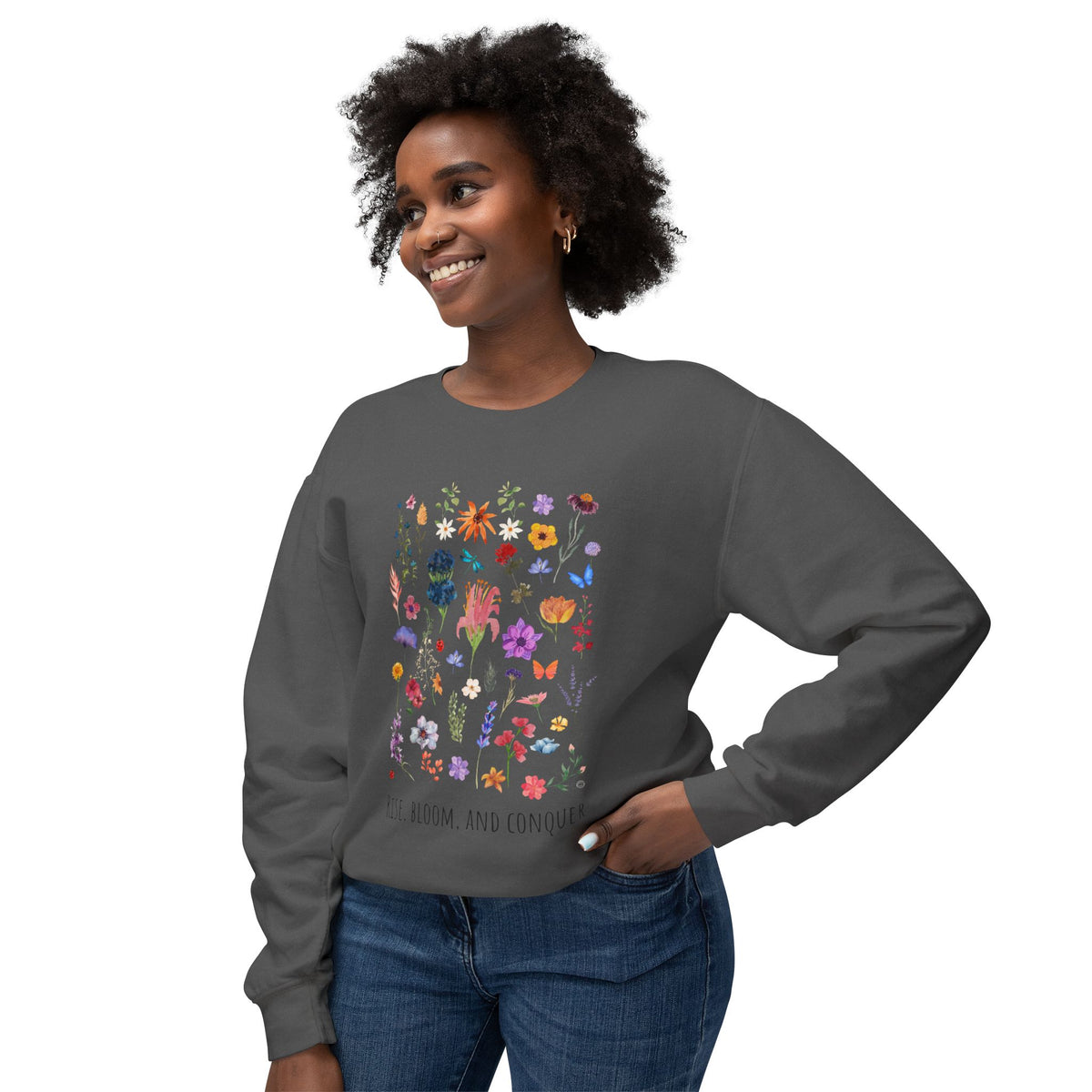 Rise, Bloom & Conquer — Lightweight 100% Cotton Crewneck