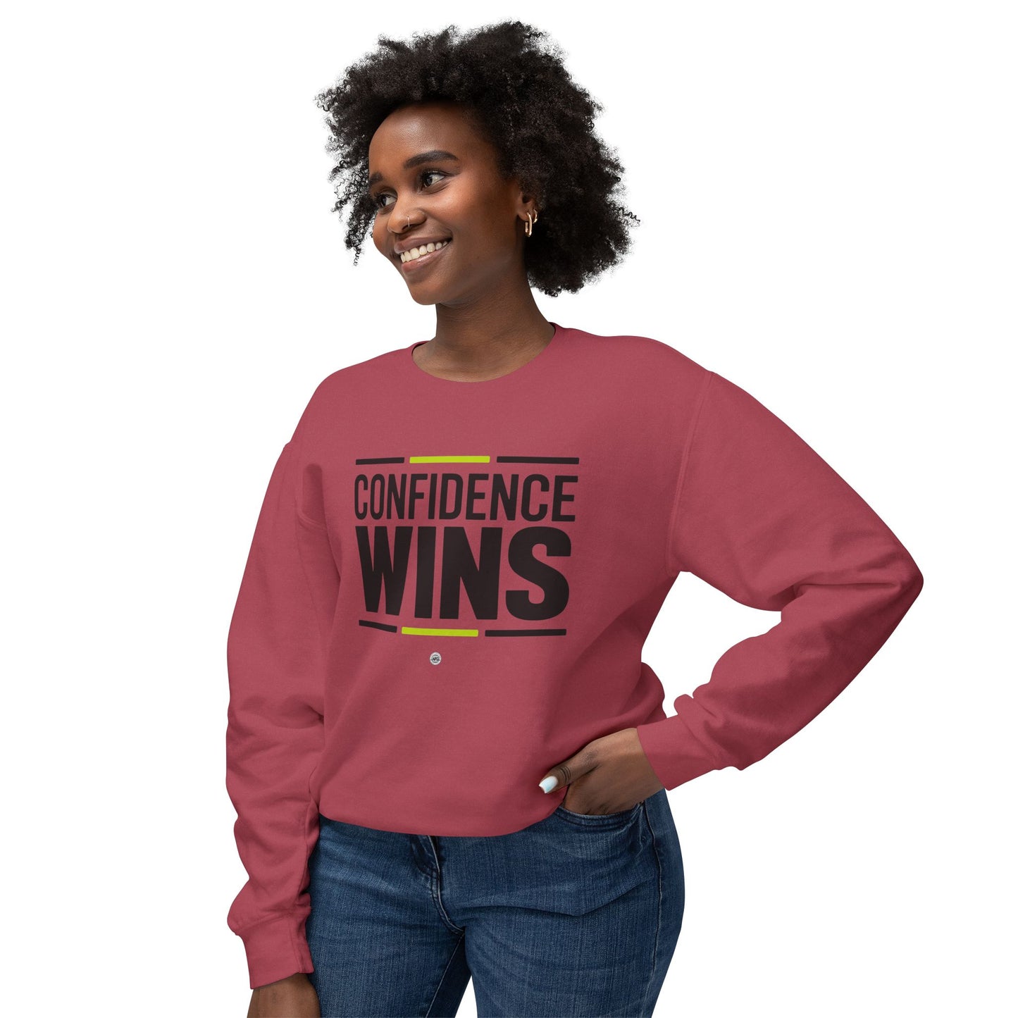 Confidence Wins Sweatshirt | Unisex Lightweight Crewneck |