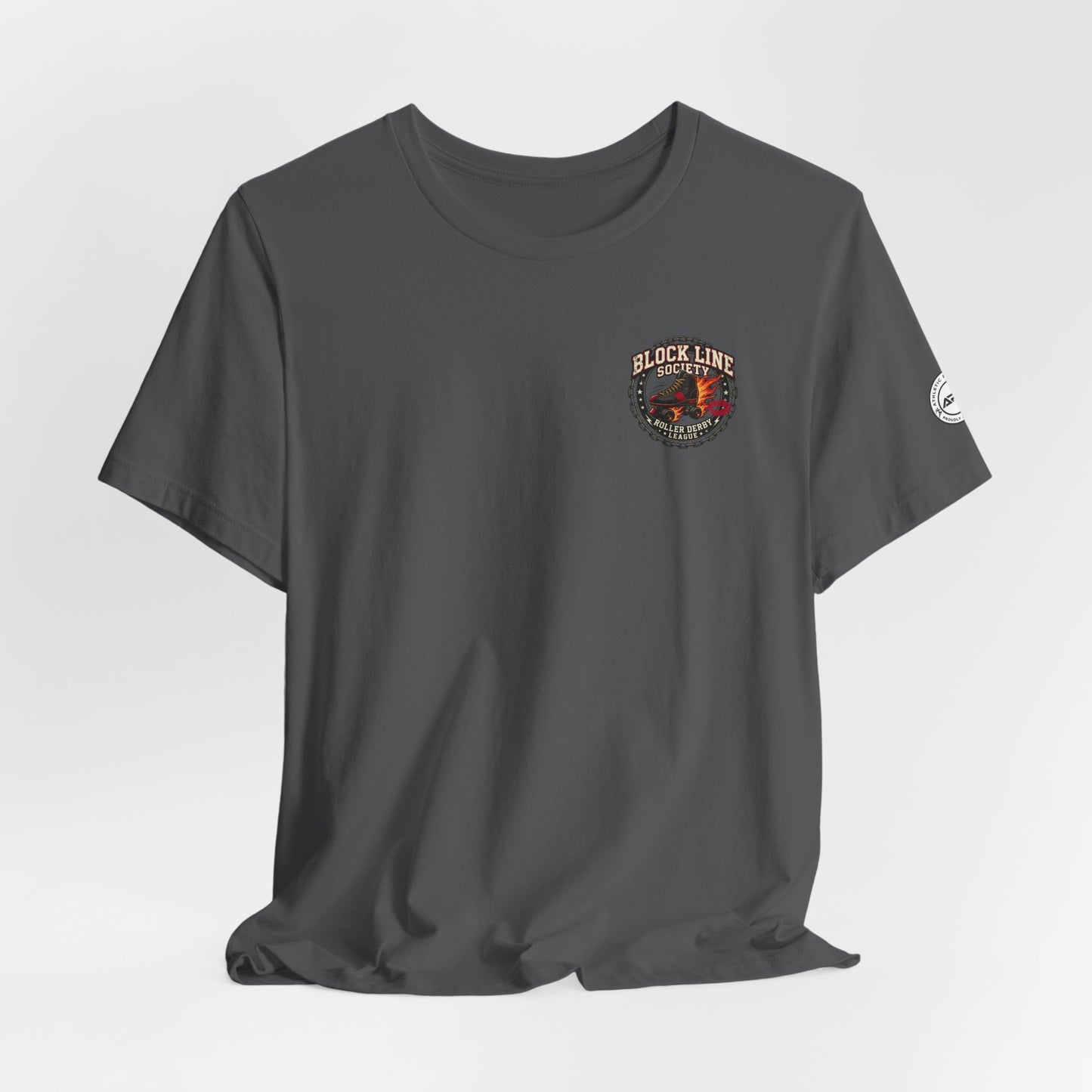 Block Line Society Roller Derby League Tee | Left Chest Crest Shirt