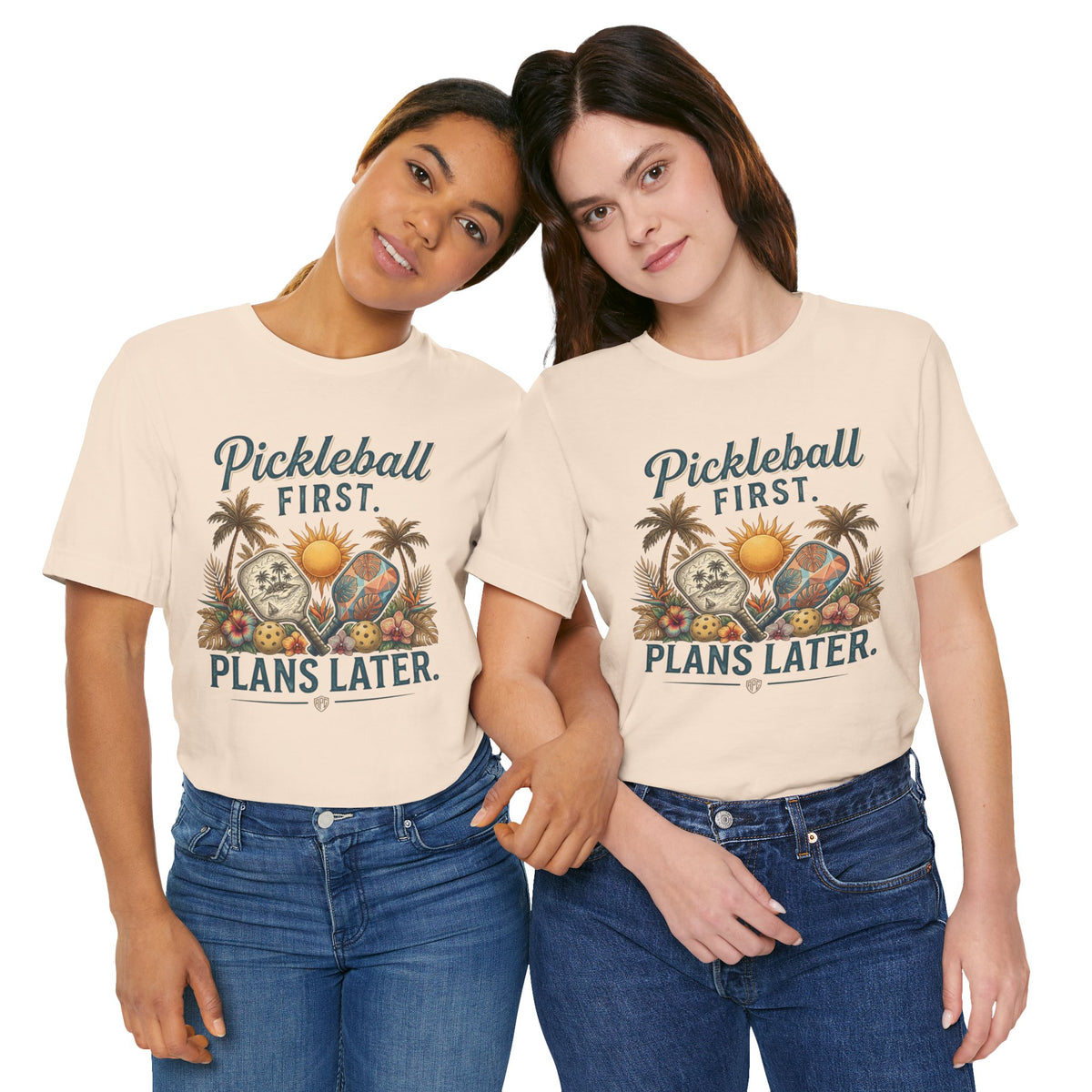 Pickleball First. Plans Later. | Vintage Tropical Pickleball Shirt