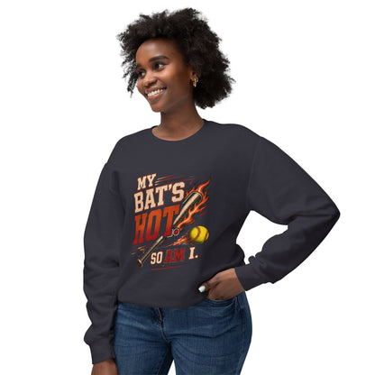 My Bat’s Hot. So Am I. Lightweight Crewneck