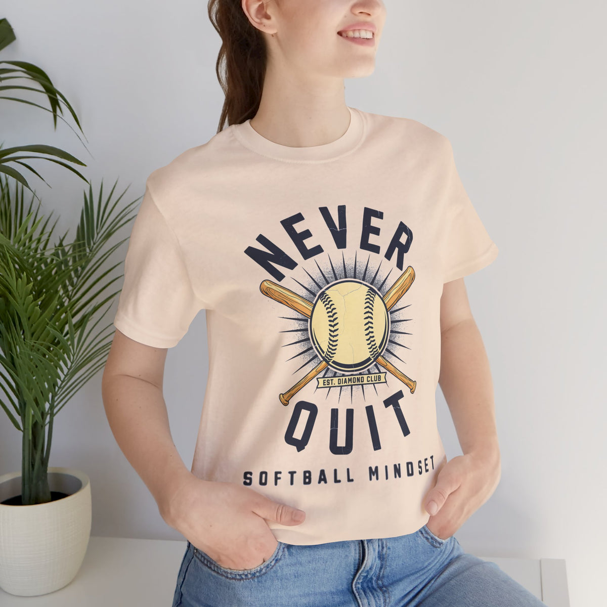 Never Quit Softball Mindset Graphic Tee