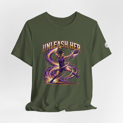 Unleash Her Softball Pitcher Graphic Tee