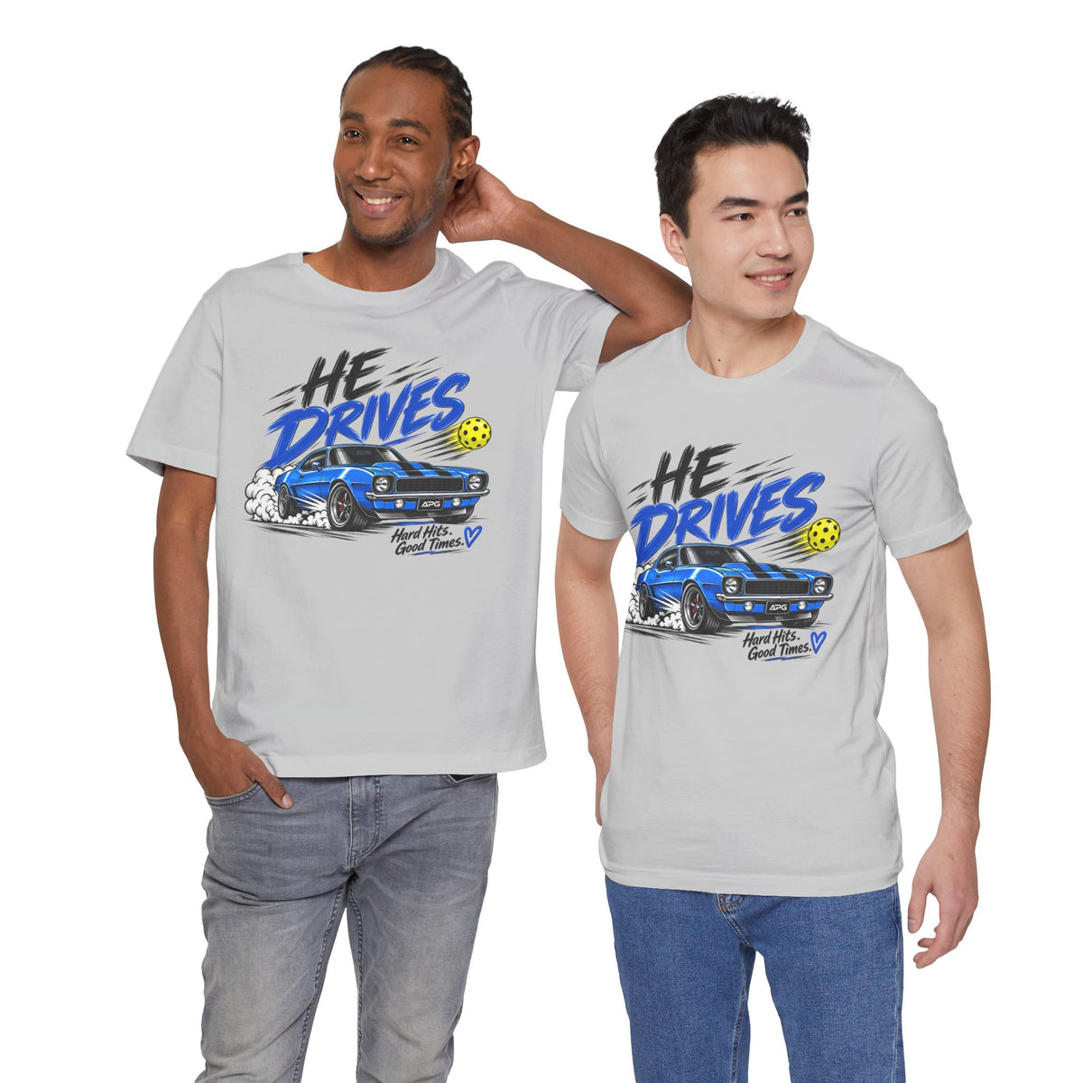 He Drives Camaro Pickleball Tee – Hard Hits, Good Times