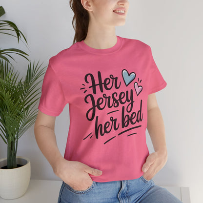 Her Jersey, Her Bed – Matching Sapphic Couple Tee