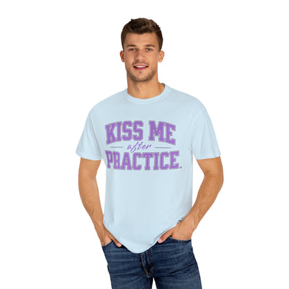 Unisex Tomboy T-shirt - 'Kiss Me after Practice' - Lavender Text