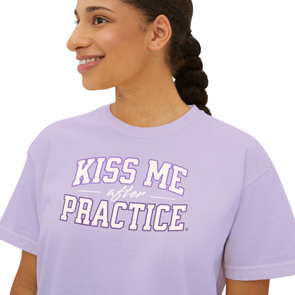 Boxy Tee - Kiss Me After Practice - White Text - Casual Wear, Gift for Friends, Birthday, Sporty Style