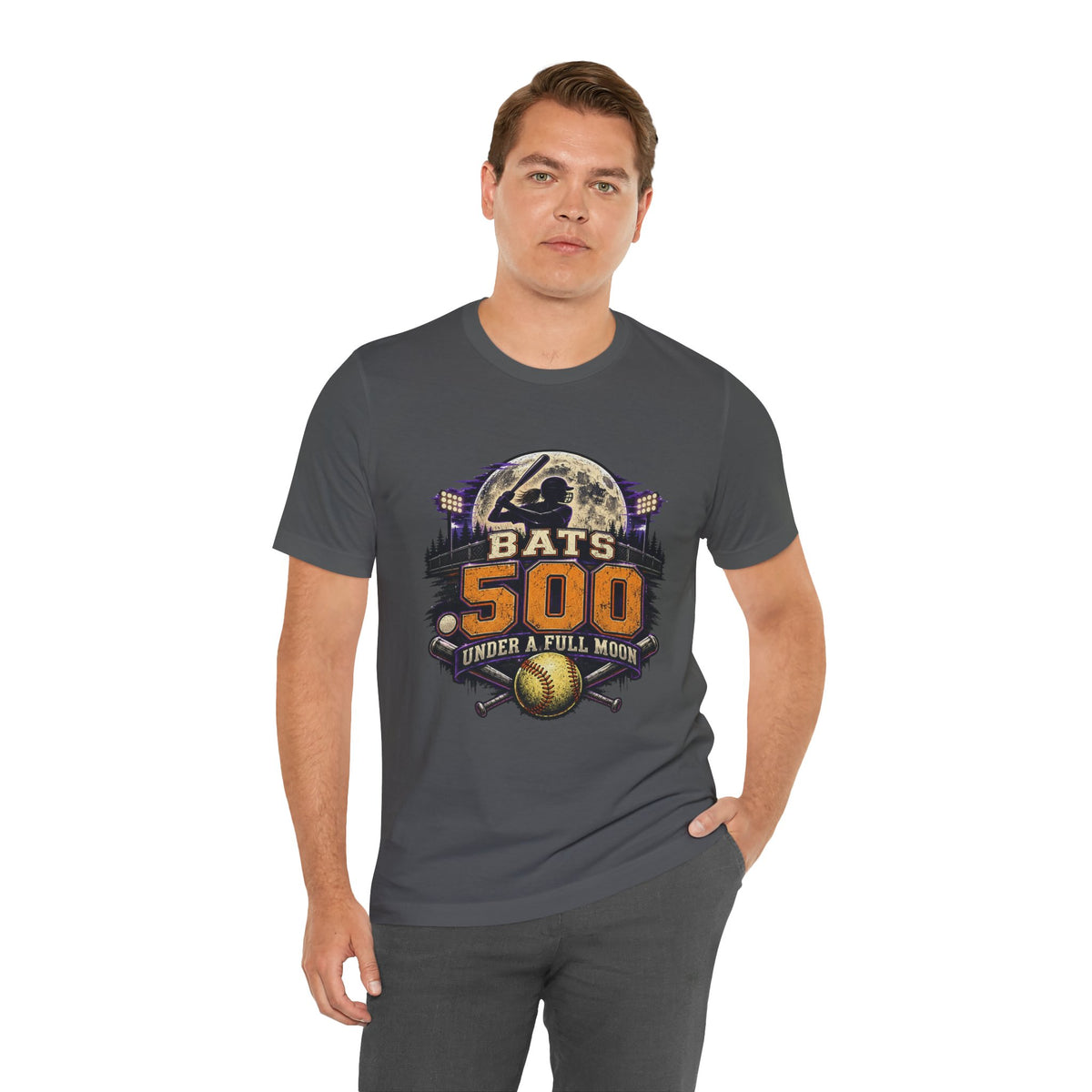 Bats .500 Under a Full Moon Softball Tee | APG After Dark |  Unisex T-Shirt