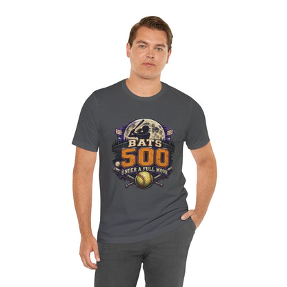 Bats .500 Under a Full Moon Softball Tee | APG After Dark |  Unisex T-Shirt