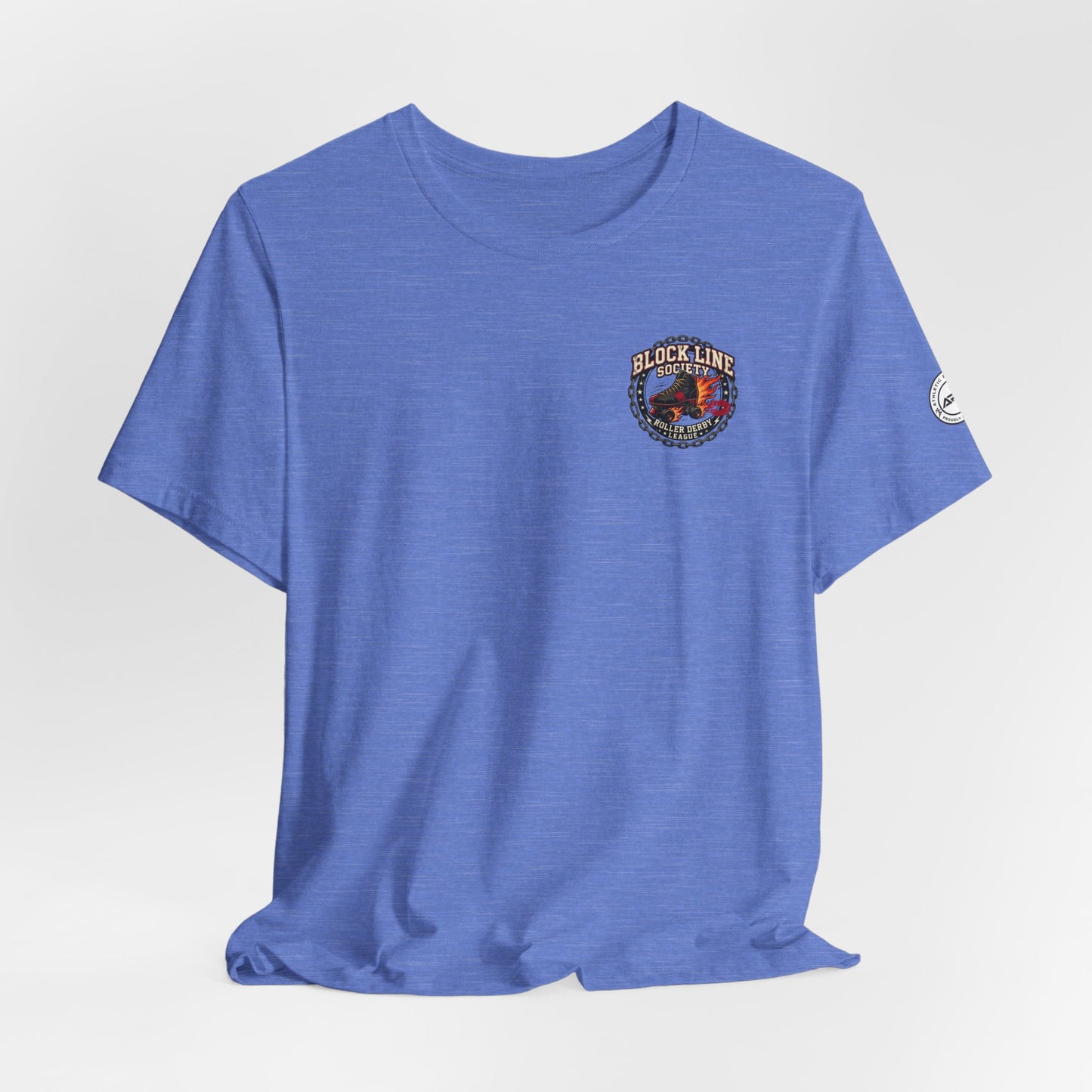 Block Line Society Roller Derby League Tee | Left Chest Crest Shirt