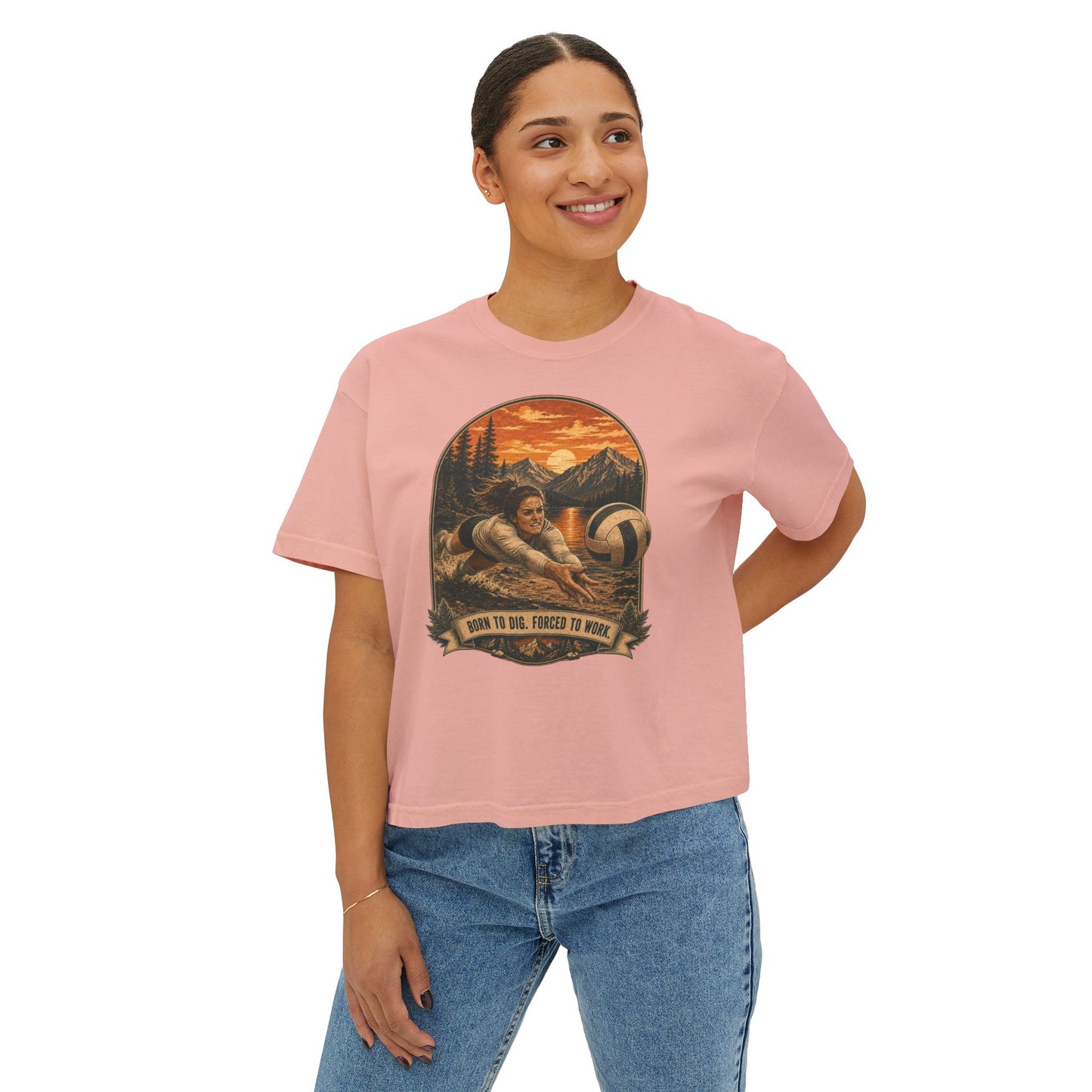Born to Dig. Forced to Work. Boxy Tee