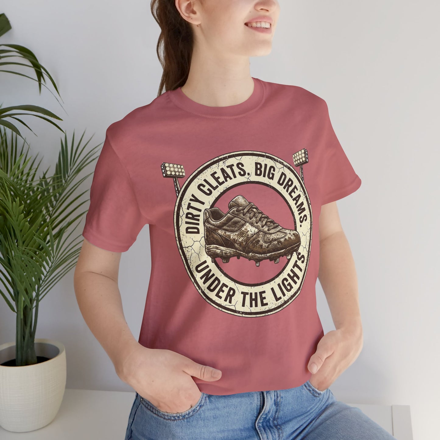 Dirty Cleats Big Dreams Under the Lights Athletic Tee