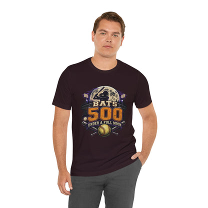 Bats .500 Under a Full Moon Softball Tee | APG After Dark |  Unisex T-Shirt